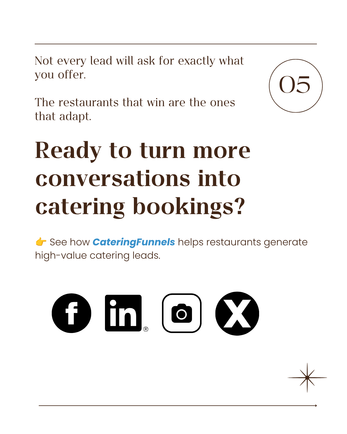 Not every lead will ask for exactly what you offer. The restaurants that win are the ones that adapt.